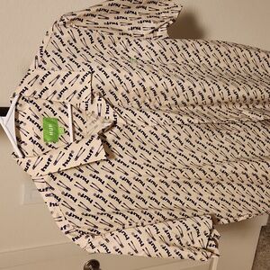 HUF NWT  button up bolt cutter all over print shirt